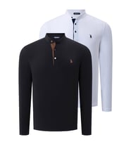 İKİLİ SET V4009 DEWBERRY ERKEK SWEATSHIRT-BEYAZ-SİYAH