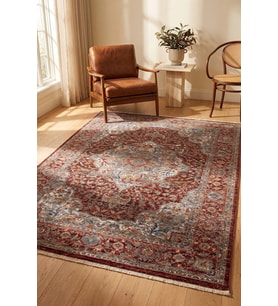 Hoom Rugs Otantik 2603 Kırmızı Vintage Desenli Salon Halısı