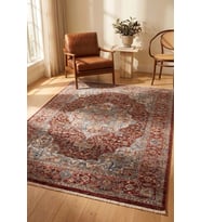 Hoom Rugs Otantik 2603 Kırmızı Vintage Desenli Salon Halısı