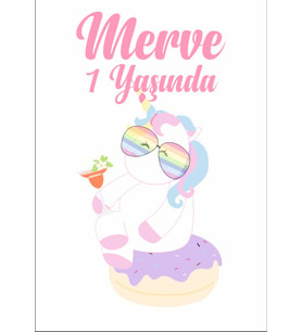 Unicorn Temalı Doğum Günü Afişi 35X50 cm