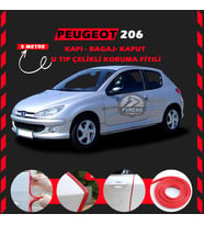 Peugeot 206 Oto Araç Kapı Koruma Fitili 5metre Parlak Kırmızı Renk