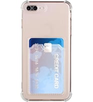 Teknomoda Apple iPhone 7 PLUS Kılıf Kartlıklı Anti Şok Korumalı Şeffaf Silikon Şeffaf Açık