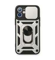 Apple İphone 12 Mini Kılıf Pars Lens Yüzüklü Silikon - Gümüş