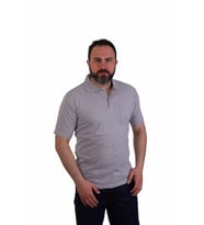 ESER - Polo Yaka Kısa Kol Penye İş Tişörtü - Cepli - Gri