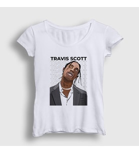 Presmono Kadın Beyaz Icon Astroworld Travis Scott T-Shirt 42711tt