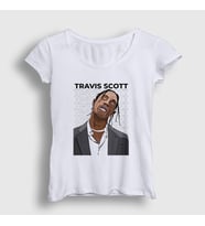 Presmono Kadın Beyaz Icon Astroworld Travis Scott T-Shirt 42711tt
