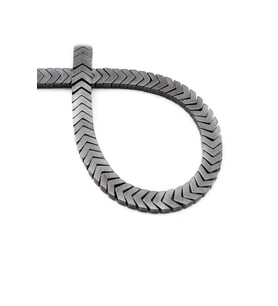 Hematit Doğal Taş Parlak Füme Çavuş Kesim 7x2mm Dizi