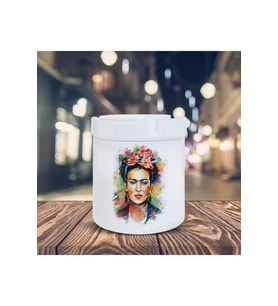 Frida Kahlo Renkli Baskılı Seramik Küllük Kül Tablası 10476