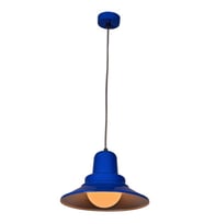 Rsylight Retro Rustik Dekoratif Mavi Içi Beyaz Metal Sarkıt Avize Çap:30cm