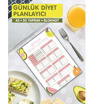 Günlük Diyet Planlayıcı Bloknot , Market Listesi , Planlayıcı Defter (A5 15X21) 50 Syf.  Planner-T965
