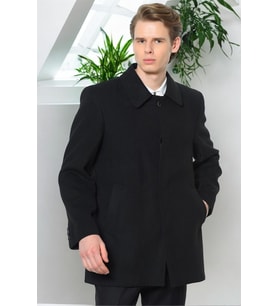 PLT8206 DEWBERRY ERKEK PALTO-DÜZ SİYAH