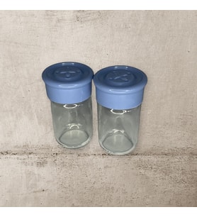 2 Adet Cam Tuzluk Plastik Kapaklı (Kutuludur) 75CC