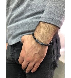 GÜMÜŞ BİLEKLİK ERKEK SAFİR ÖZEL TASARIM BİLEKLİK