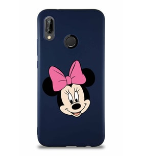 Huawei P20 Lite Soft Premier Kapak Minnie Mouse-C Tasarımlı Silikon Kılıf - Lacivert (Şeffaf)