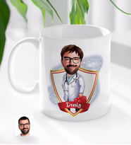 BK Gift Kişiye Özel İsimli Erkek Acil Tıp Teknisyeni Karikatürlü Beyaz Kupa Bardak-1