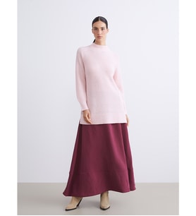 LCW Modest Bordo Beli Lastikli Modal Karışımlı A Kesim Etek
