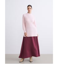 LCW Modest Bordo Beli Lastikli Modal Karışımlı A Kesim Etek