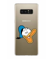 Samsung Galaxy Note 8 Kapak Donald Duck Tasarımlı Şeffaf Silikon Kılıf