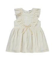 Civil Baby Dantel Bel Fiyonklu 6-18 Ay Elbise - Ekru