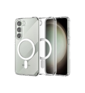Durukar® Samsung Galaxy S23 Kılıf Magneticsafe Şeffaf Silikon - Şeffaf