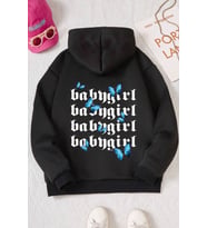 Babygirl Baskılı Erkek - Kız Çocuk Rahat Kalıp Sweatshirt (Siyah)