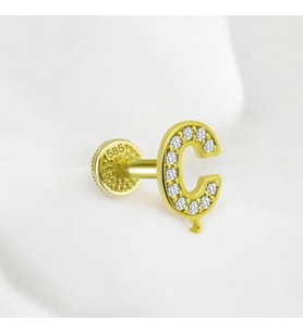 Glorria Altın Ç Harfi Tragus Piercing