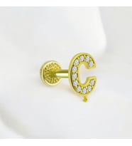 Glorria Altın Ç Harfi Tragus Piercing