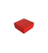 Asetat Kapaklı Karton Kutu 6X6X2.5 CM (50 Adet)  Kırmızı