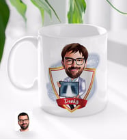 BK Gift Kişiye Özel İsimli Erkek Radyolojist Karikatürlü Beyaz Kupa Bardak-1