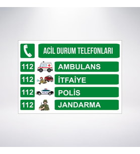 çocuklar için acil durum telefonları 21x28 Arkası Sticker