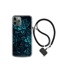 Uyumlu Iphone 11 Pro Kılıf Silikon Desen Boyun Askılı Mistik Çiçekler 1650