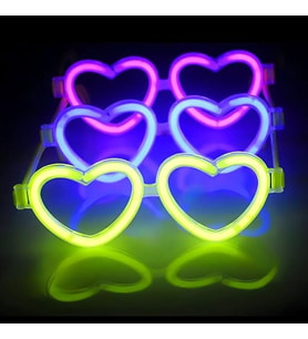 Glow Kalpli Fosforlu Gözlük 6’lı Renkli Set – Neon Parti