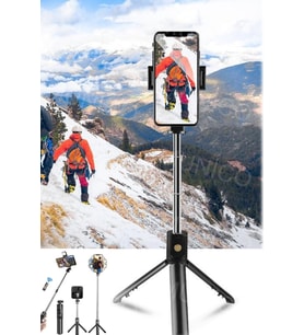 360° Dönebilen Bluetooth Selfie Çubuğu ve Tripod, Evrensel Mini Seyahat Arkadaşı