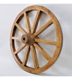 Otantik Çarşı Ahşap At Arabası Tekeri 70 cm.(Meşe Renk)