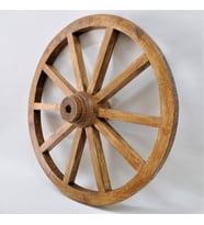 Otantik Çarşı Ahşap At Arabası Tekeri 70 cm.(Meşe Renk)