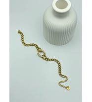 Çelik Gold Taşlı Halka Bileklik - 25-blk46