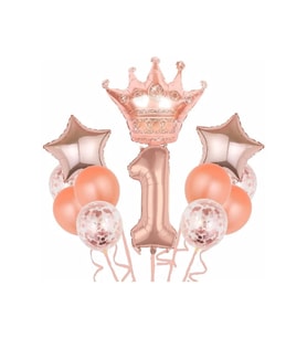 Rose Gold Kral Taç Doğum Günü Set