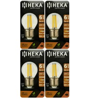 (4 Adet) Heka 6W (51W) 6500K (Beyaz Işık) E27 Duylu Şeffaf Led Ampul