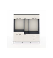 Hyperion Gardrop 8 Raflı 4 Çekmeceli 3 Askılı 220x44x243 Antrasit-Aytaşı/Aytaşı