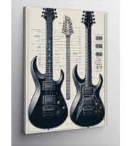 Kanvas Tablo Siyah Gitar İhtişamı