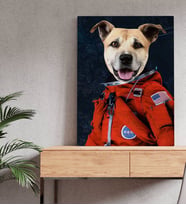 Evcil Dostlara Özel Astronot Tasarımlı Portre Kanvas Tablo-1