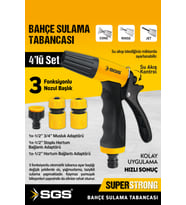 SGS4253 3 FONKSİYONLU BAHÇE SULAMA ARAÇ YIKAMA TABANCASI SETİ (4 PARÇA SET)