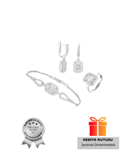 925 Ayar Gümüş 3 Lü Baget  Set (Özel Kutulu)