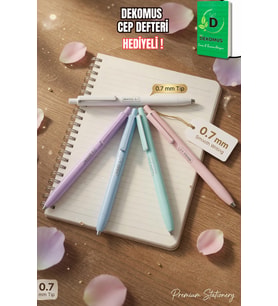 x Dekomus Pastel Touch Collection "2 Adet" 0.7 Mm Uçlu Kalem "Dekomus Cep Defteri Hediyeli"