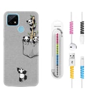 Realme C11 C21 C21Y C25Y C11 2021 Kılıf Kablo Koruma Spiral Silikon Pandalar 1798