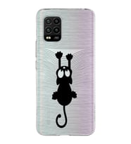 Xiaomi Mi 10 Lite Uyumlu Kapak Çizgi Kedi Tasarımlı Şeffaf Silikon Kılıf