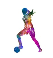 Futbol Futbolcu Silueti Oynayan Kız Tablo Ahşap Poster Dekoratif