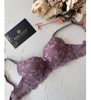Jasmine Askıları Parlak Taşlı Hafif Destekli Dantelli Soft Cup İthal Sütyen (B-C Cup) (Gül Kurusu)