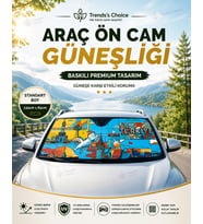 Türkiye Desenli Araç Ön Cam Güneşliği 135x65 cm Katlanabilir Oto Güneşlik UV Koruyucu
