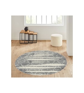 Eliana Home Baskılı, Yıkanabilir Kaymaz Taban Yuvarlak Halı LNA7140 120x120 cm (Bej)